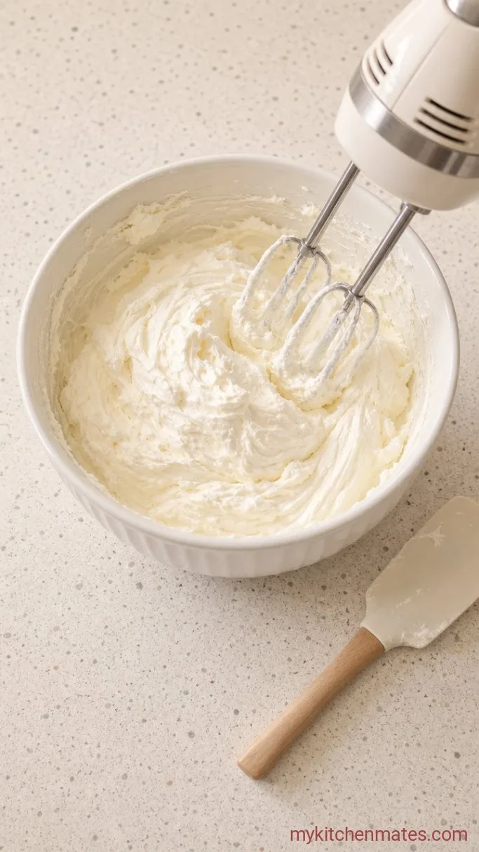 Red Velvet Roll Cake with Cream Cheese Filling Step 4: Whip the Filling