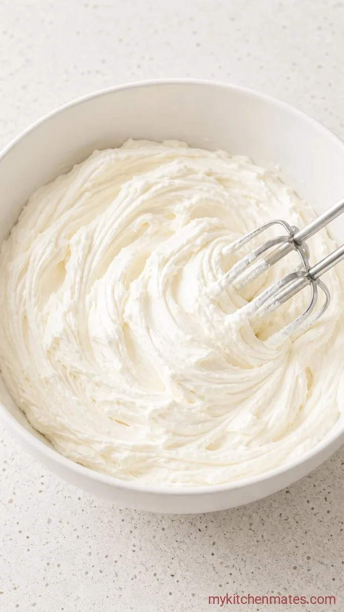 Soft and Fluffy Vanilla Sprinkle Cake Step 4: Whip the Frosting