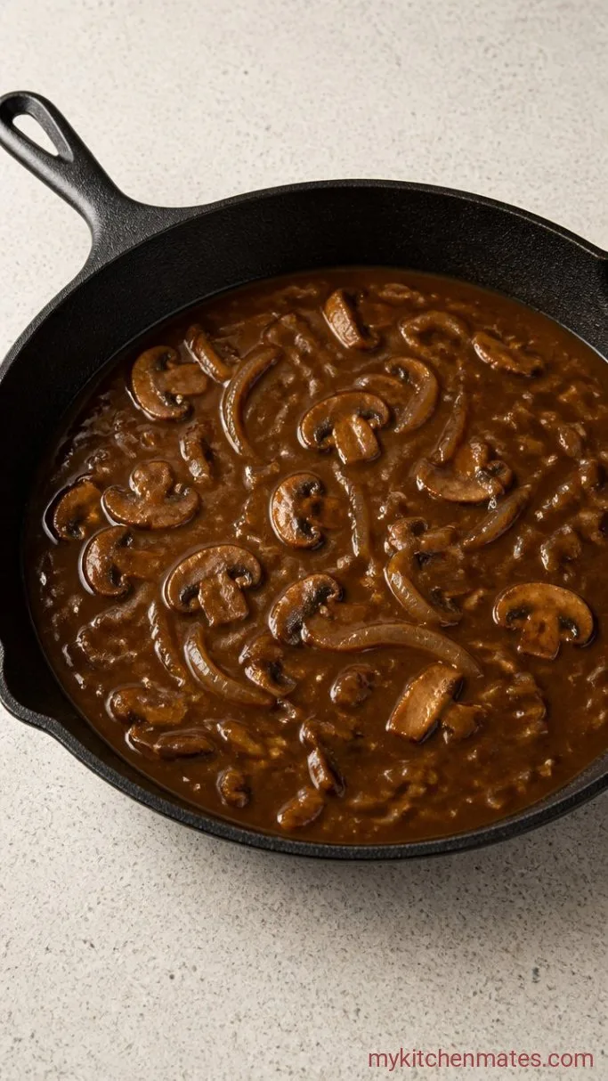 Juicy Hamburger Steak with Brown Gravy Step 4: Whisk Up the Gravy