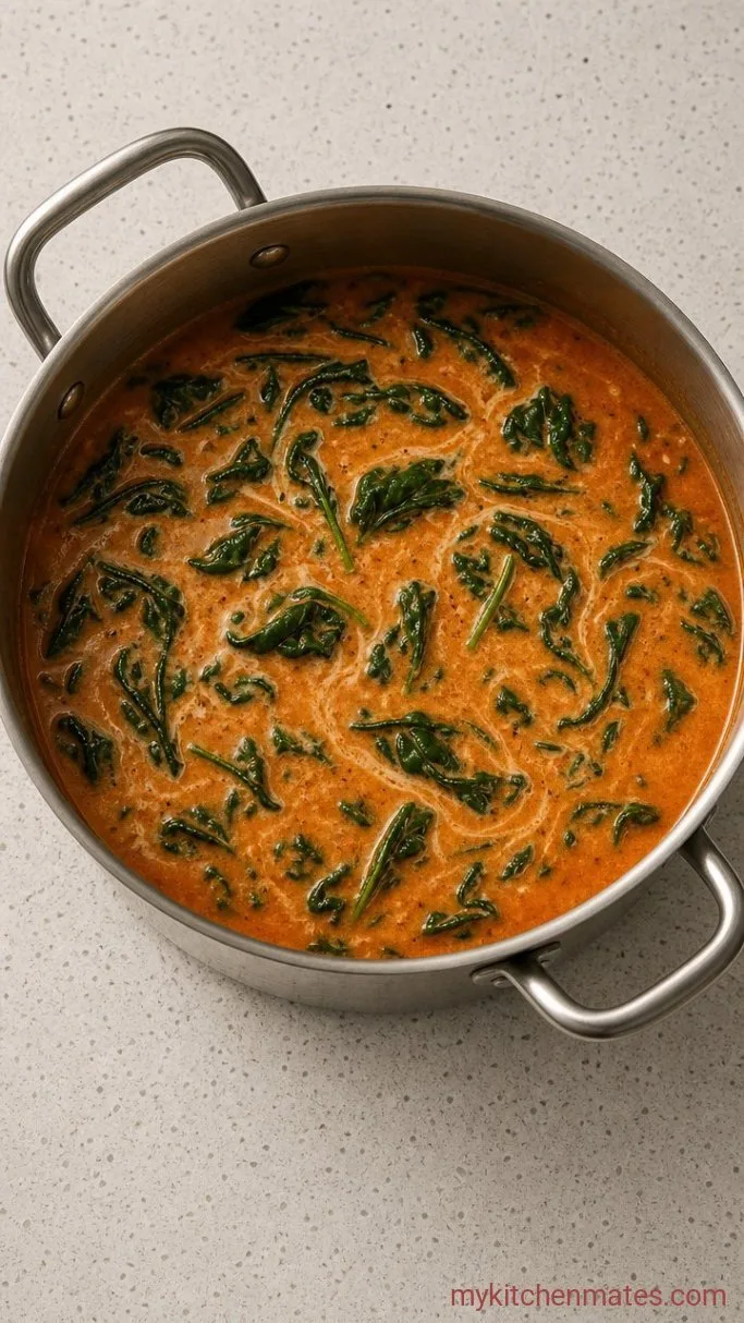 Step 4: Wilt the Spinach and Finish