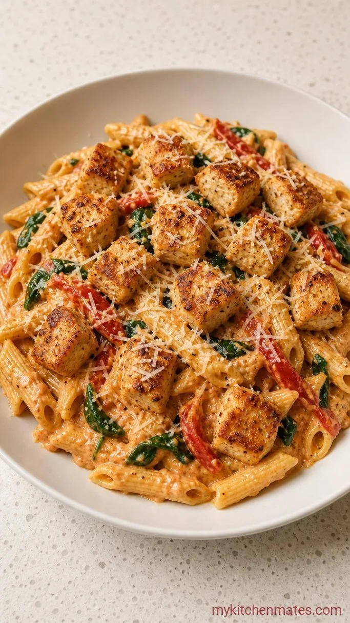 30-Minute Creamy Garlic Chicken Breast Pasta Step 5: Add the Chicken and Serve