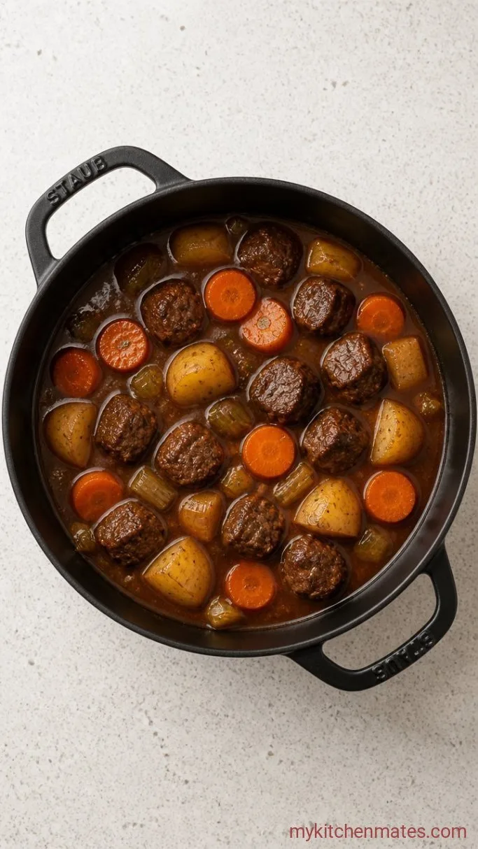 Dutch Oven Beef Stew (Oven-Braised for Fall-Apart Beef) Step 5: Add the Root Vegetables