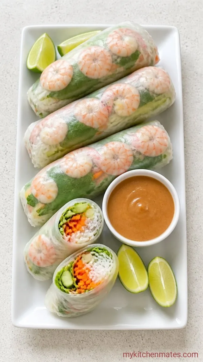 15-Minute Shrimp Rice Paper Rolls Step 5: Arrange and Serve