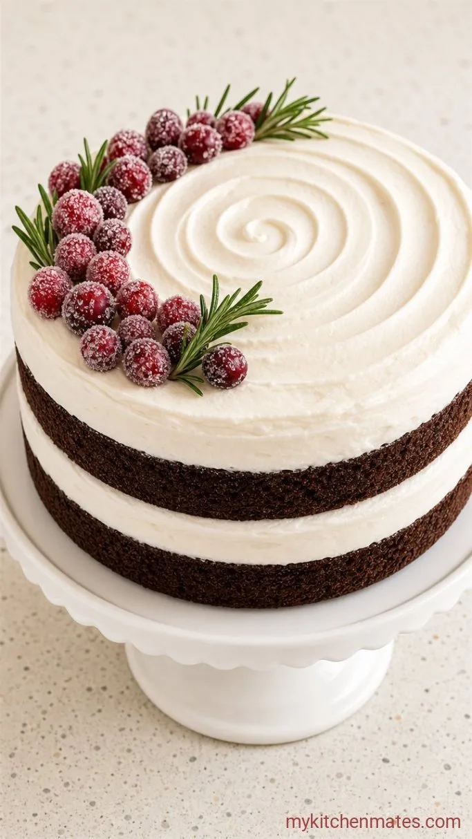 Rich and Fudgy Christmas Chocolate Cake Step 5: Assemble and Decorate the Cake