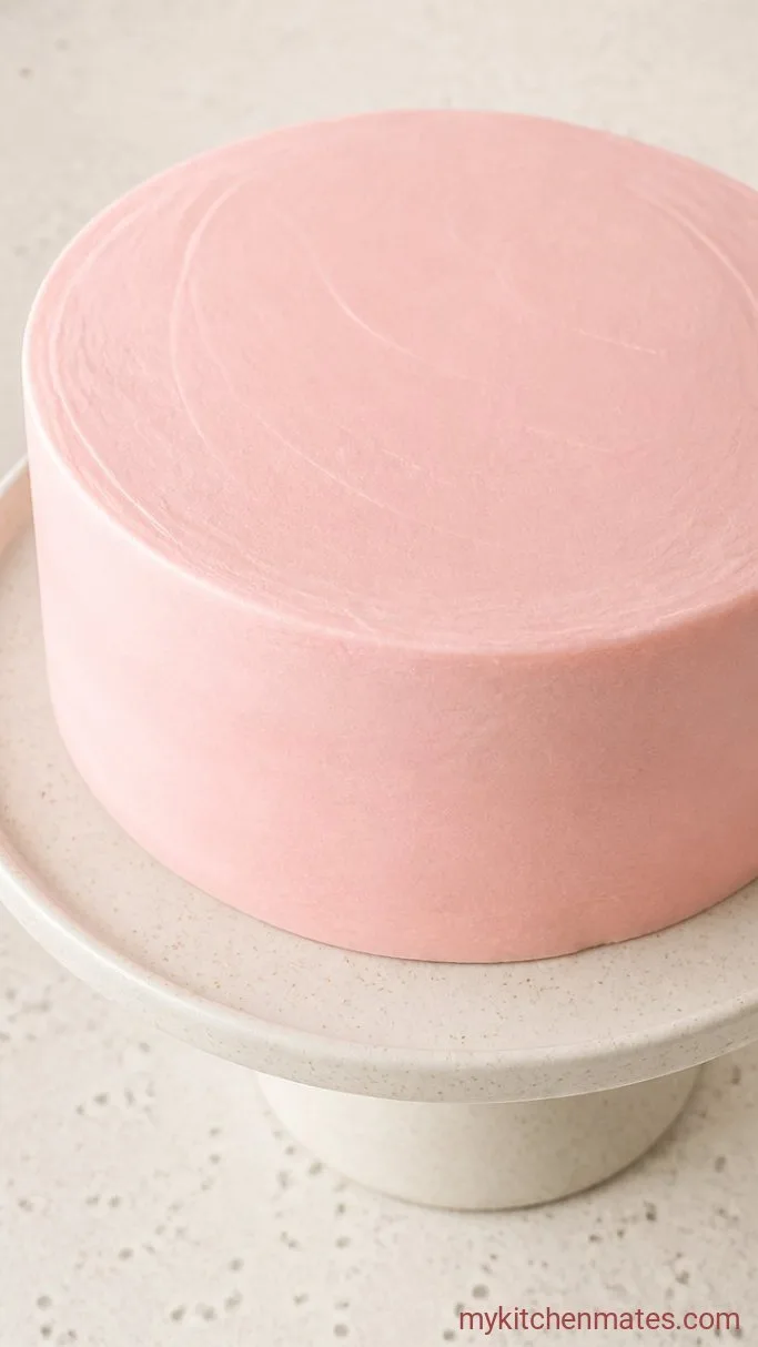 Vanilla Confetti Fairy Birthday Cake Step 5: Assemble and Frost the Cake