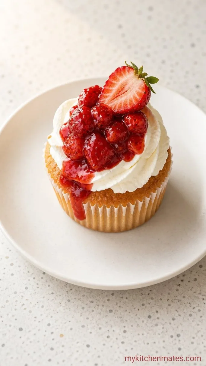 Strawberry Shortcake Cupcakes Step 5: Assemble the Cupcakes