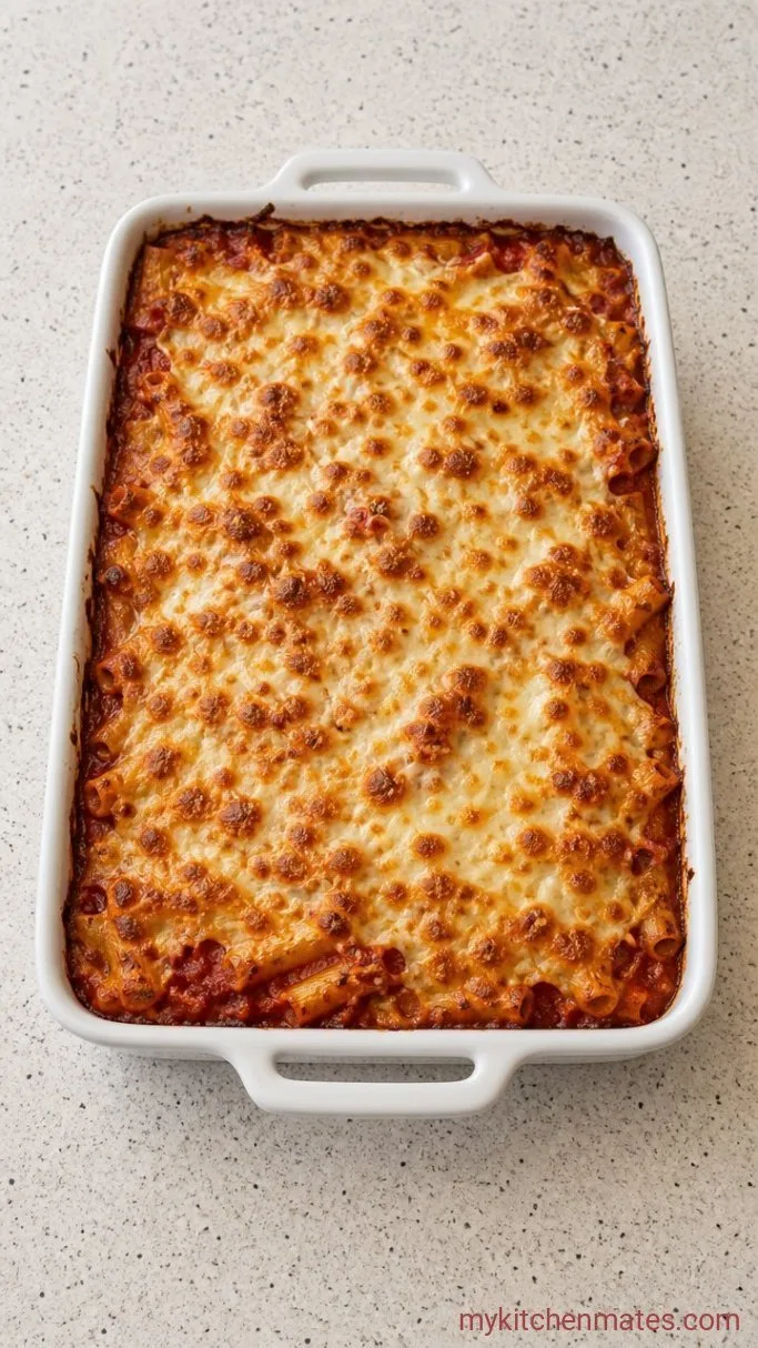 Baked Ziti with Cottage Cheese (No Ricotta Needed) Step 5: Bake and Broil the Top