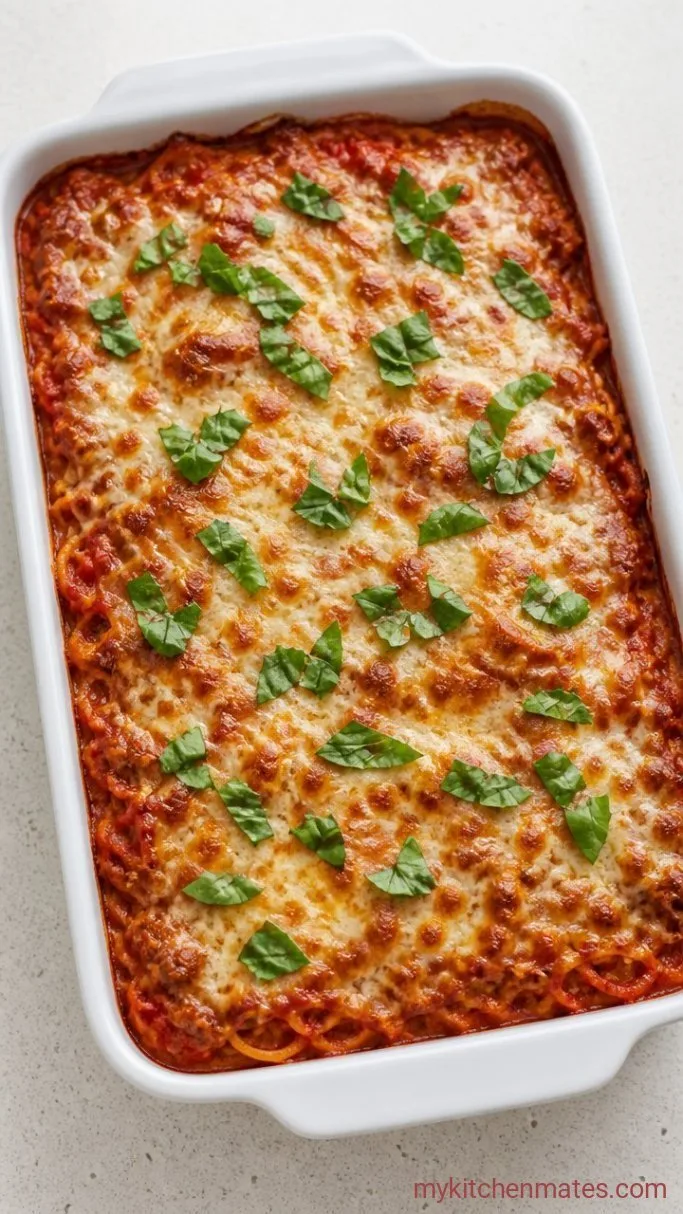 Golden, Bubbly Oven Baked Spaghetti Step 5: Bake and Broil Until Golden