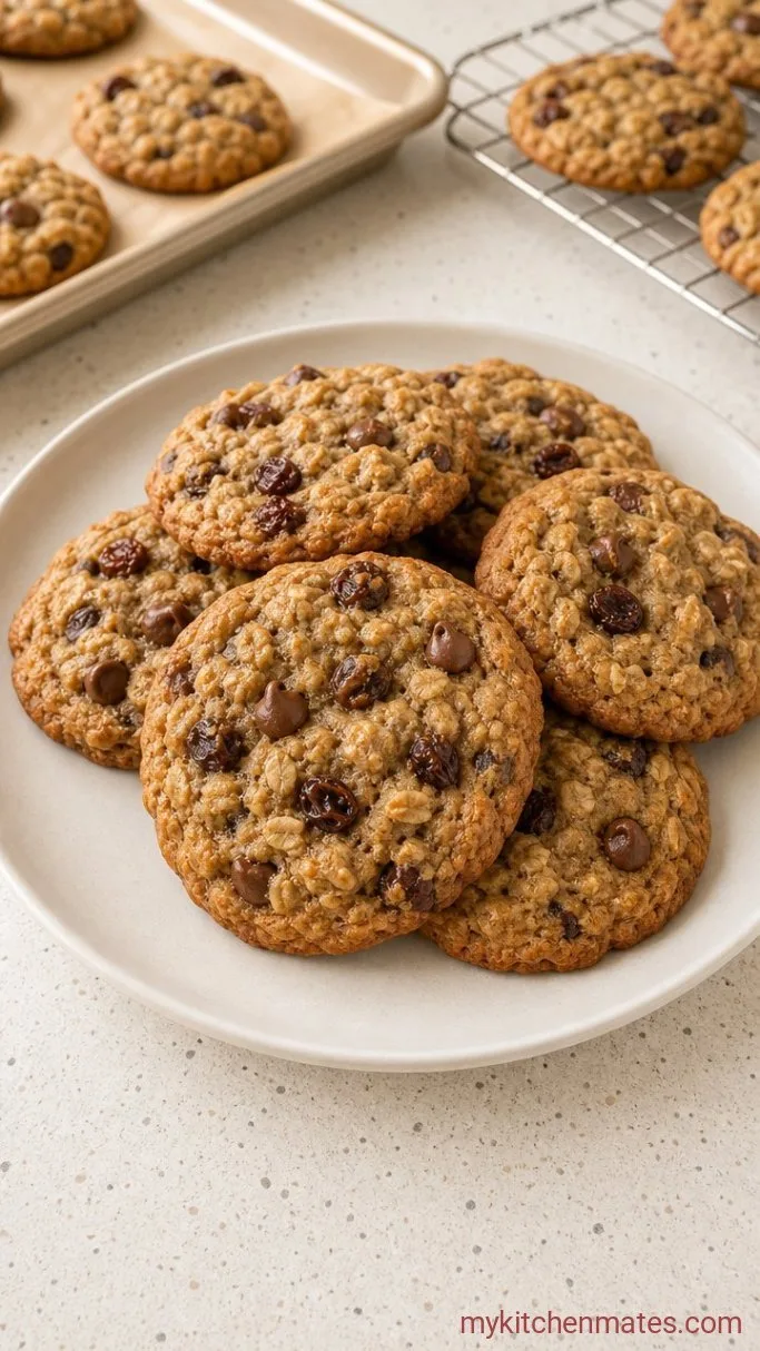 Soft and Chewy Oatmeal Raisin Chocolate Chip Cookies Step 5: Bake and Cool the Cookies