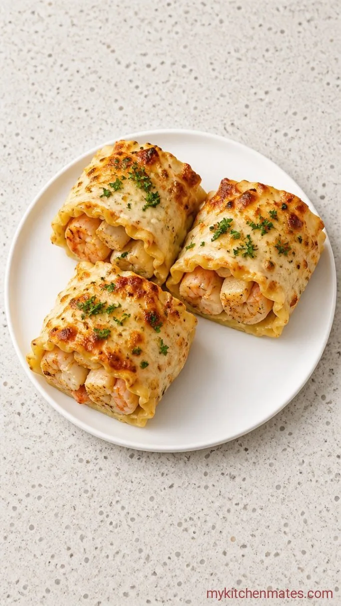Creamy Seafood Lasagna Roll Ups Step 5: Bake and Serve the Rolls