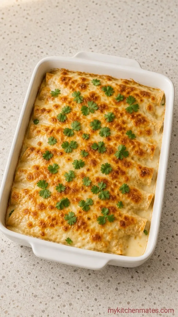 Creamy Low Carb White Chicken Enchiladas (Ready in 45 Minutes) Step 5: Bake and Serve