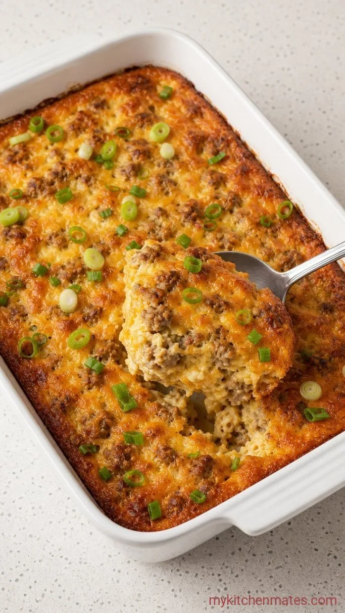 Make-Ahead Sausage Breakfast Casserole Step 5: Bake and Serve