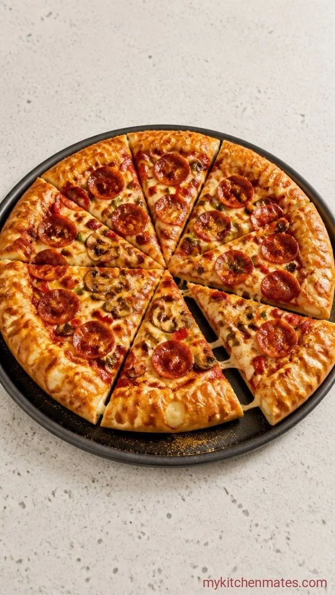 Stuffed Crust Pizza That’s Actually Easy to Make at Home Step 5: Bake and Slice