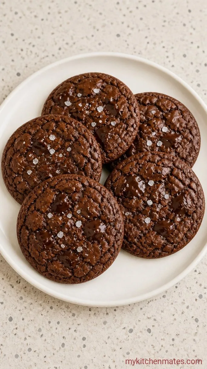 Salted Brownie Cookies: Rich, Fudgy, and Crackly Step 5: Bake and Sprinkle with Salt