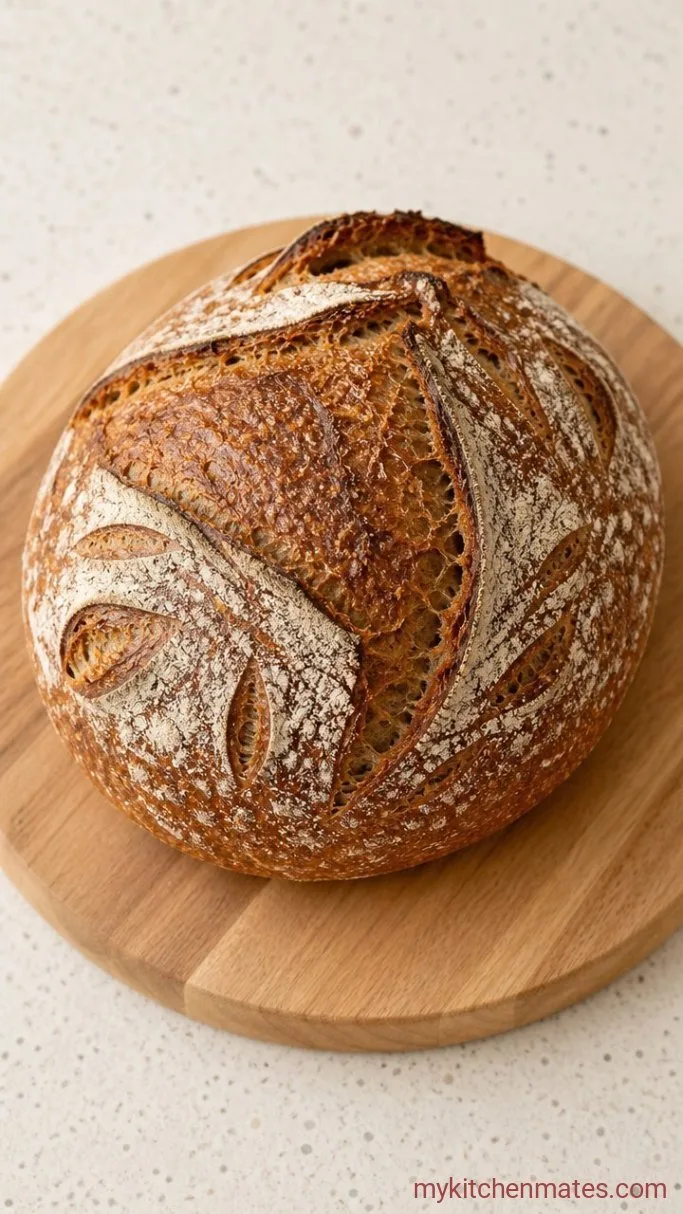 No-Knead Rye Sourdough Bread Step 5: Bake and Turn Out the Loaf