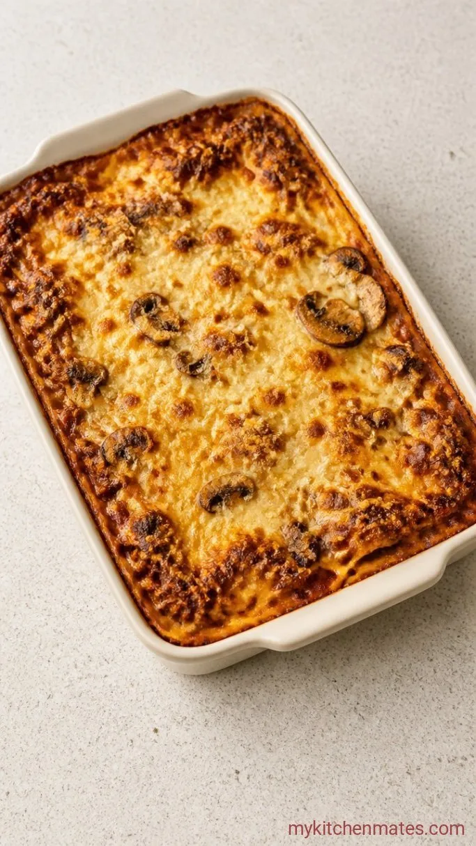 Creamy Mushroom Lasagna Bake Step 5: Bake It Covered, Then Uncovered