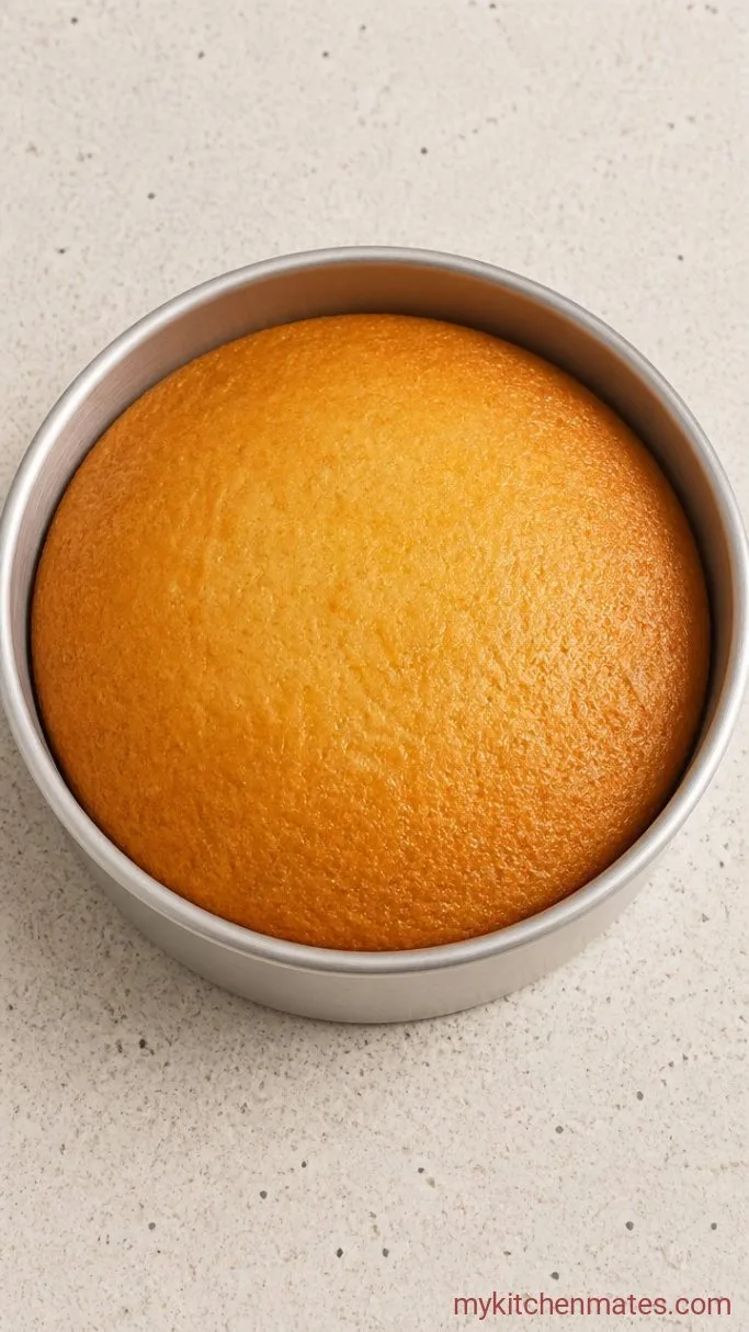 Minimalist Vanilla Birthday Cake Step 5: Bake the Cake