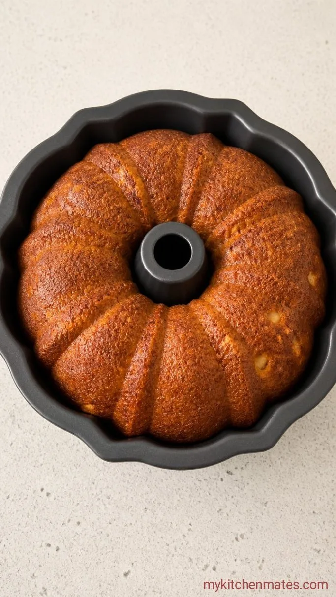 Easy Apple Bundt Cake with Brown Sugar Glaze Step 5: Bake the Cake