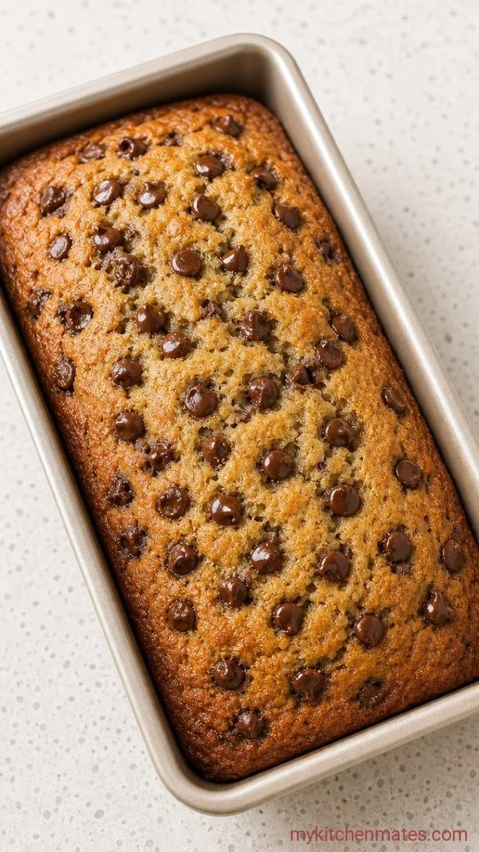 Easy One-Bowl Banana Chocolate Chip Cake Step 5: Bake the Cake