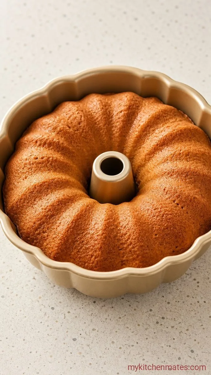 Cream Cheese Filled Bundt Cake Step 5: Bake the Cake