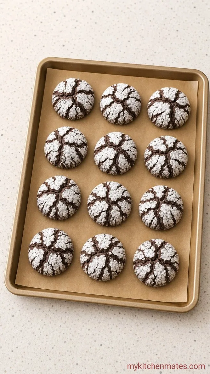 Soft and Fudgy Christmas Crinkle Cookies Step 5: Bake the Cookies