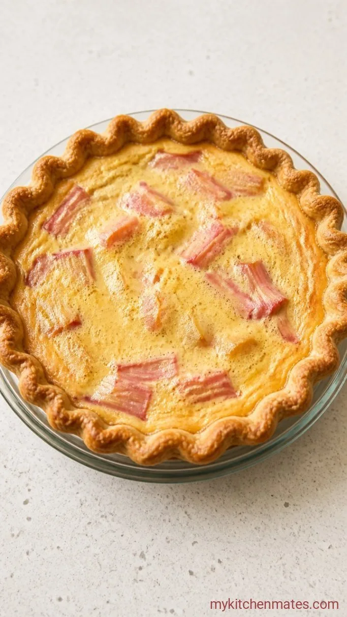 Old-Fashioned Rhubarb Custard Pie Step 5: Bake the Pie