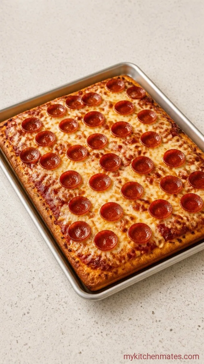 Crispy Sheet Pan Pizza for a Crowd Step 5: Bake the Pizza