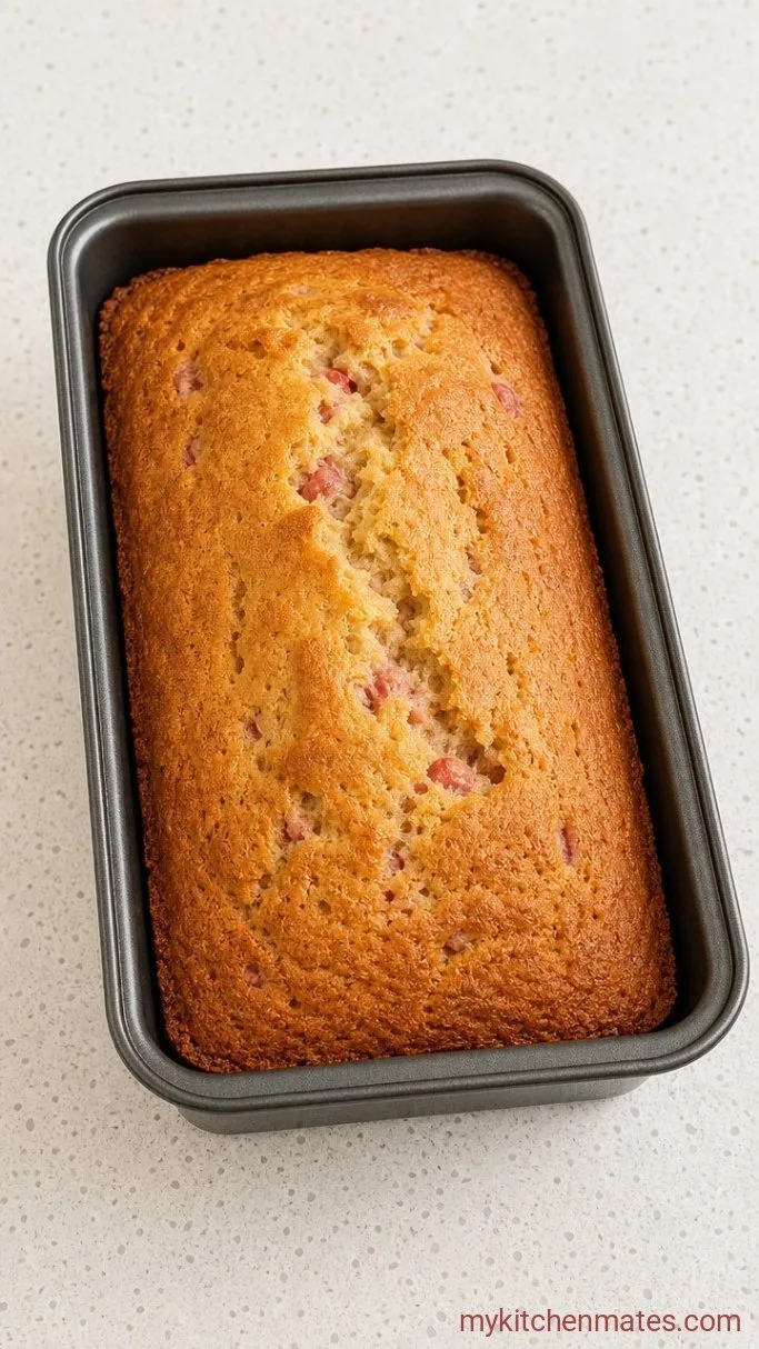 Strawberry Pound Cake with Fresh Strawberry Glaze Step 5: Bake the Pound Cake