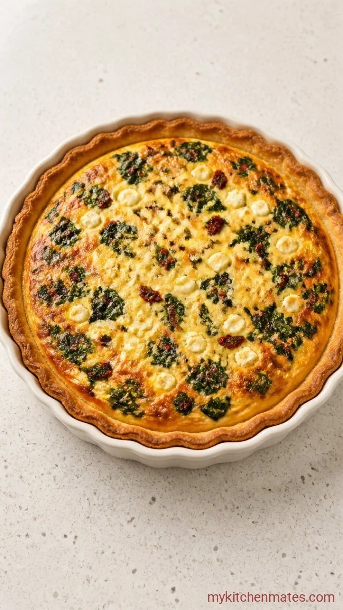Creamy Feta Quiche with Spinach Step 5: Bake the Quiche