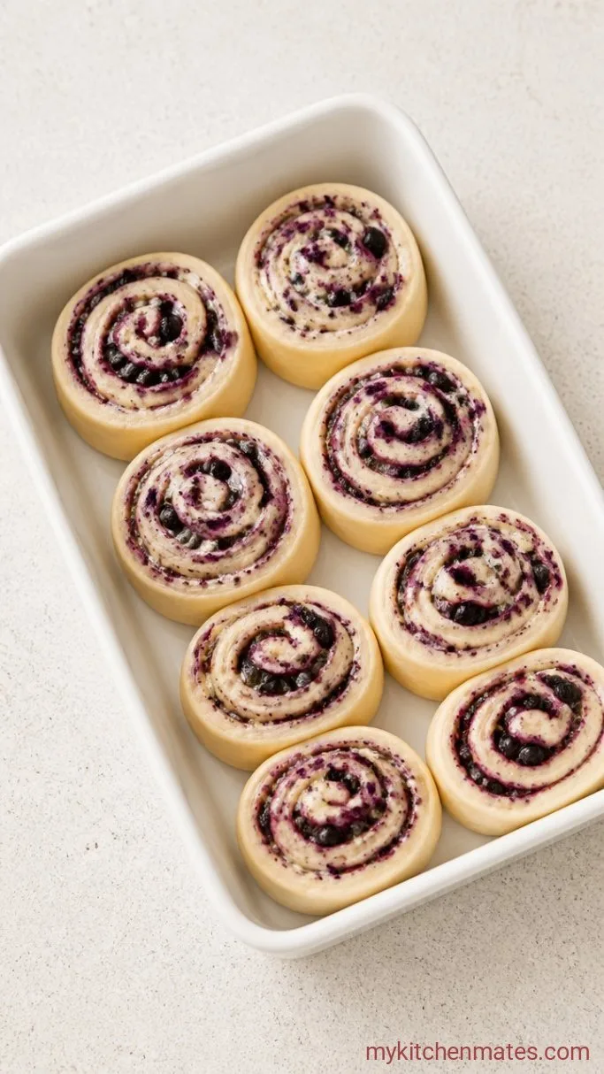 Blueberry Lemon Cinnamon Rolls with Lemon Cream Cheese Icing Step 5: Bake the Rolls