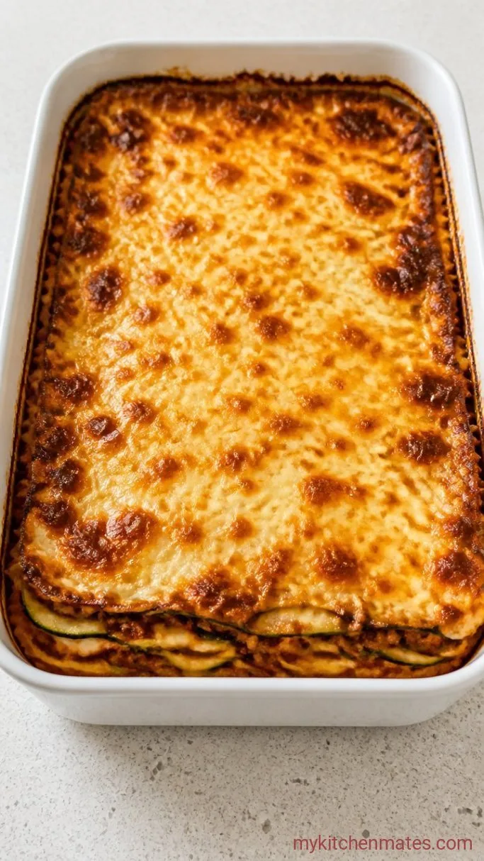 Zucchini Low Carb Lasagna That Won't Fall Apart Step 5: Bake Until Bubbly and Golden