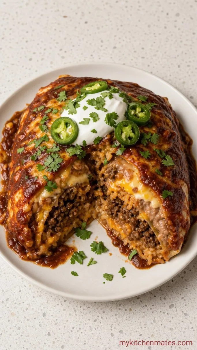 Easy Baked Wet Burrito with Ground Beef Step 5: Bake Until Bubbly and Serve