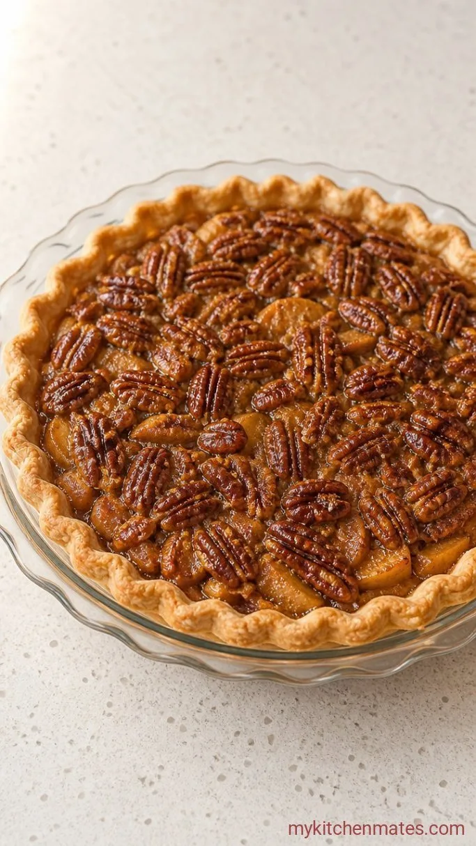Apple Pecan Pie with a Brown Sugar Pecan Layer Step 5: Bake Until Bubbly