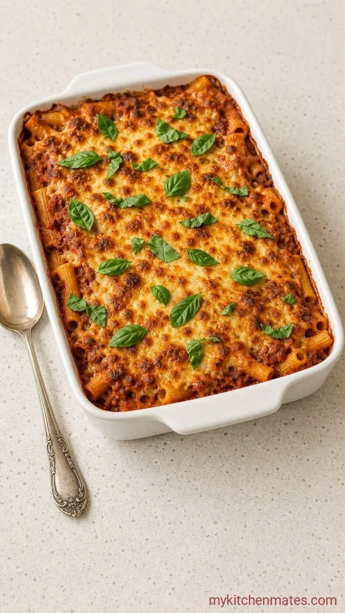 Baked Ziti with Ground Beef and Ricotta Step 5: Bake Until Golden and Bubbly