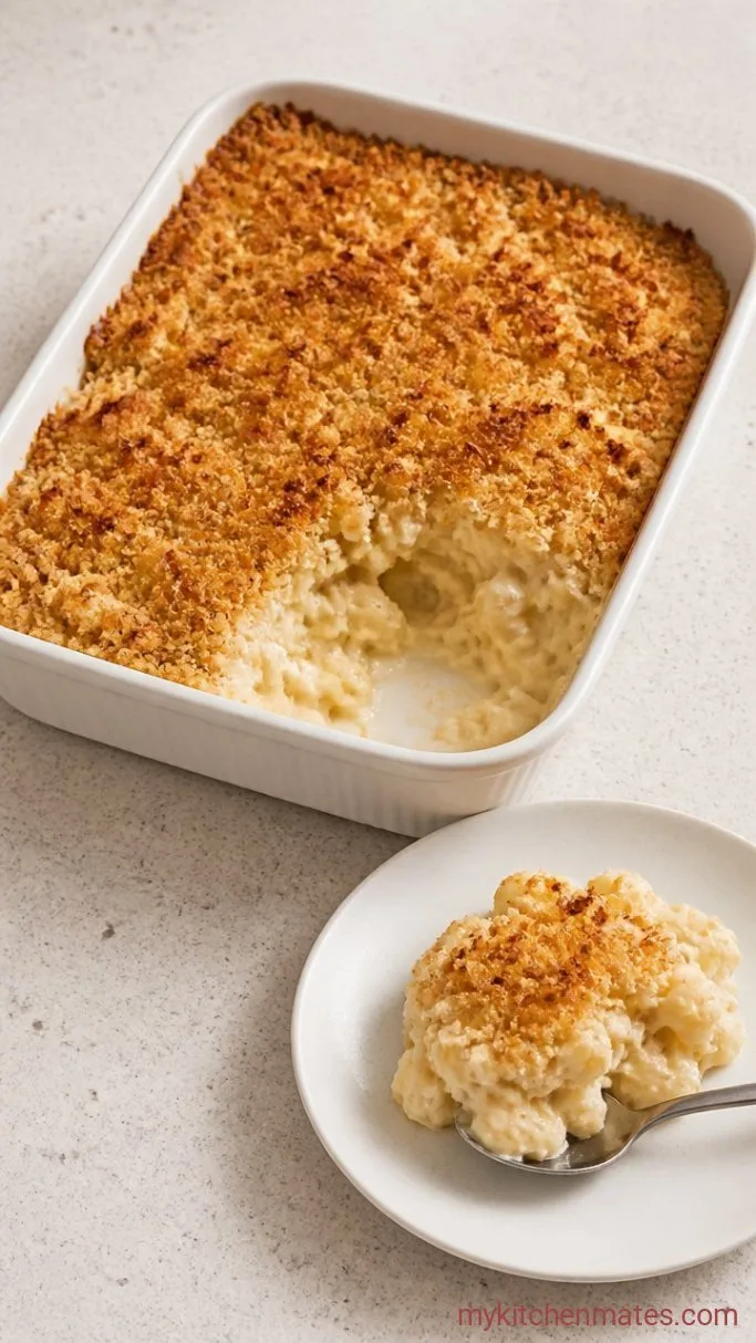 Crispy-Topped Baked Cauliflower Mac and Cheese Step 5: Bake Until Golden and Serve