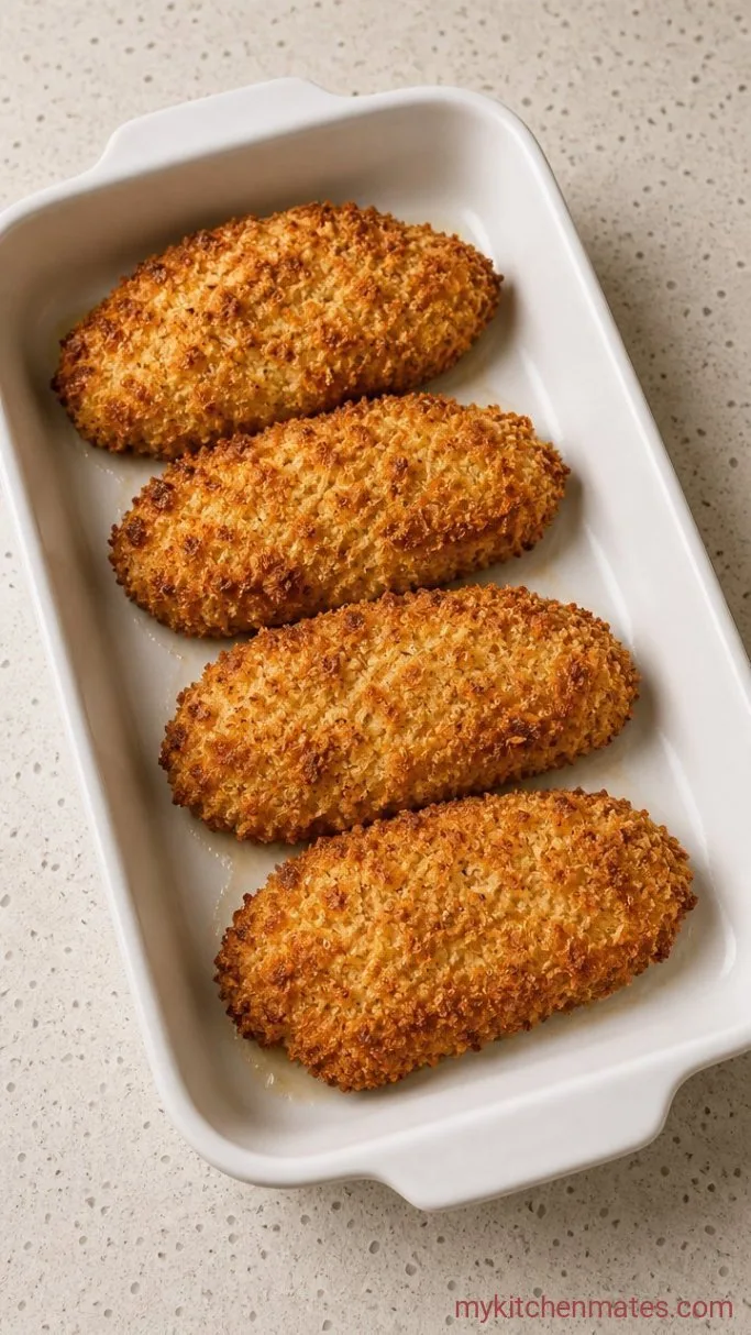 Crispy Baked Chicken Cutlets with Lemon and Parmesan Step 5: Bake Until Golden