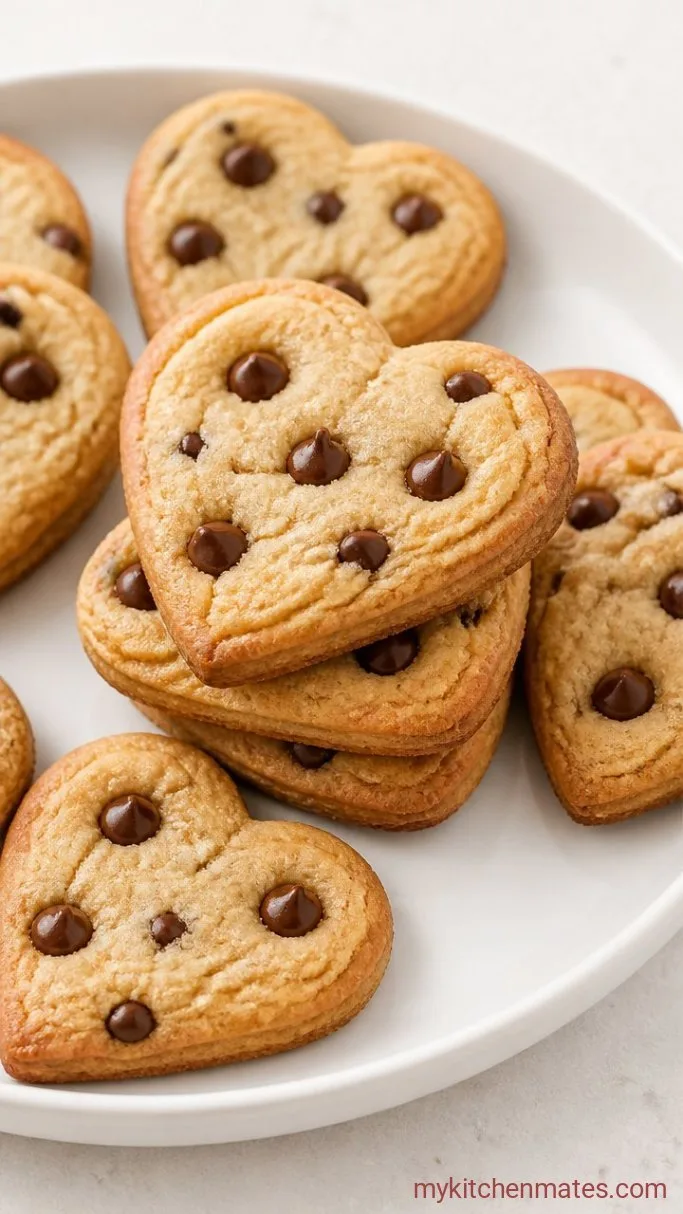 Soft Heart-Shaped Chocolate Chip Cookies Step 5: Bake Until Golden