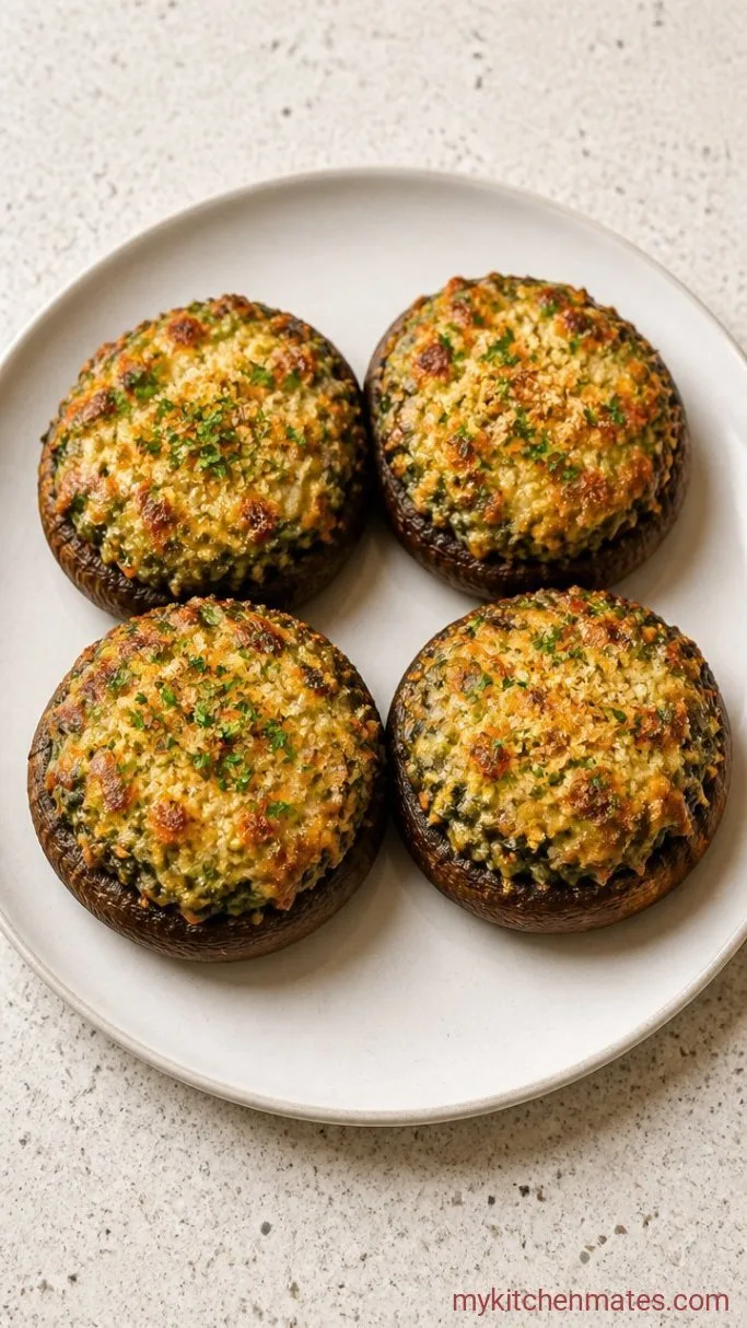 Easy Baked Stuffed Portabella Mushrooms Step 5: Bake Until Golden