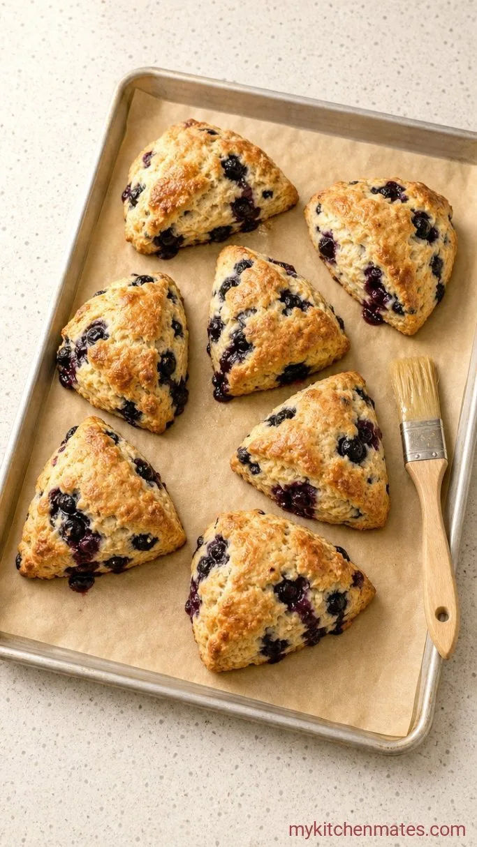 Tender Gluten Free Blueberry Scones Step 5: Brush and Bake the Scones