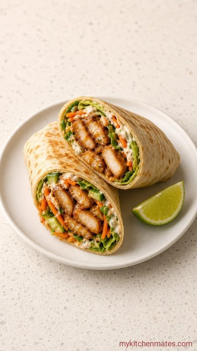 Quick Sweet Chili Chicken Wraps Step 5: Build and Wrap