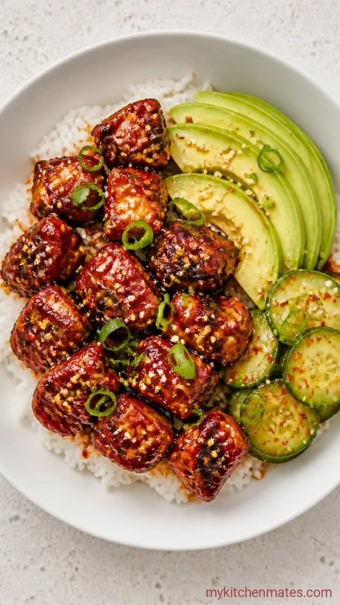 25-Minute Sticky Gochujang Chicken Bowls Step 5: Build the Bowls and Serve