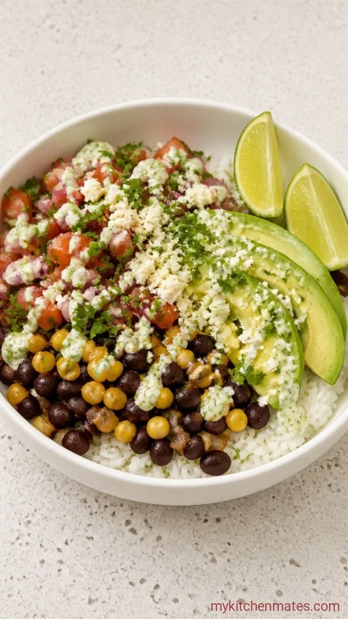 30-Minute Vegetarian Taco Bowls Step 5: Build the Bowls