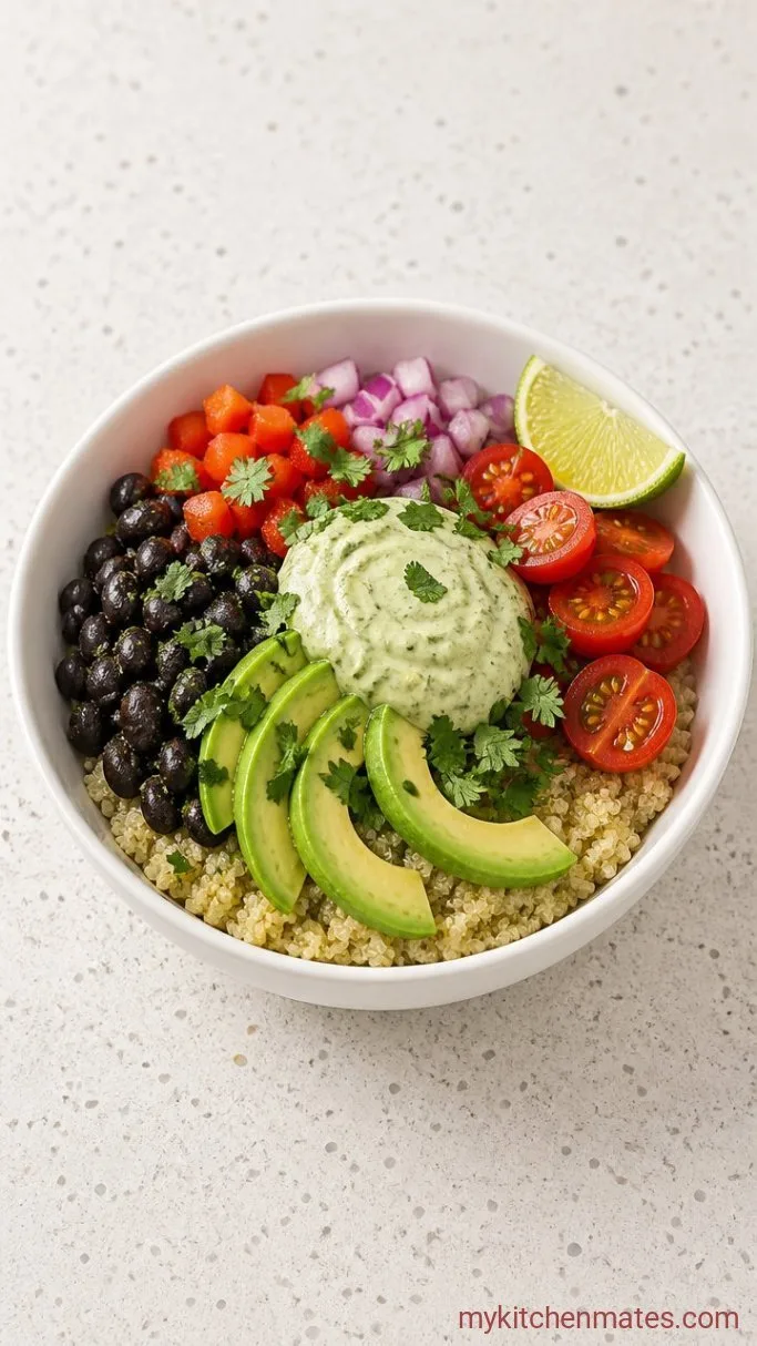 30-Minute Quinoa Burrito Bowl Step 5: Build the Bowls