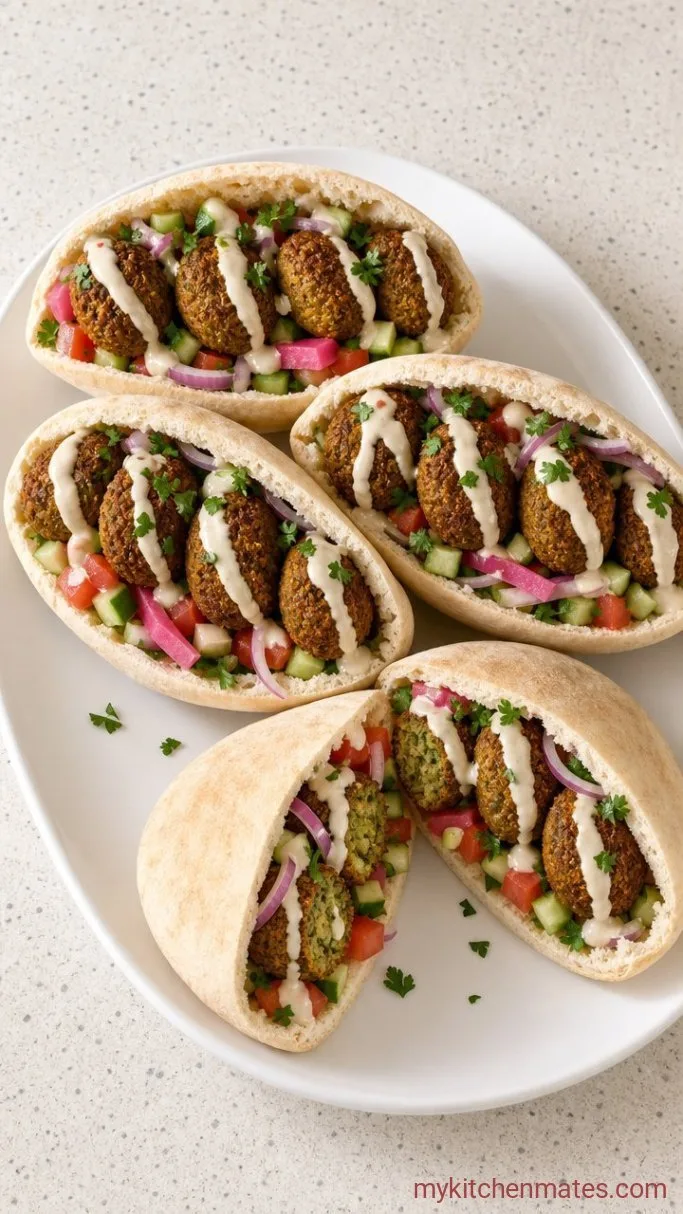 Classic Falafel Sandwich with Creamy Tahini Sauce Step 5: Build the Sandwiches