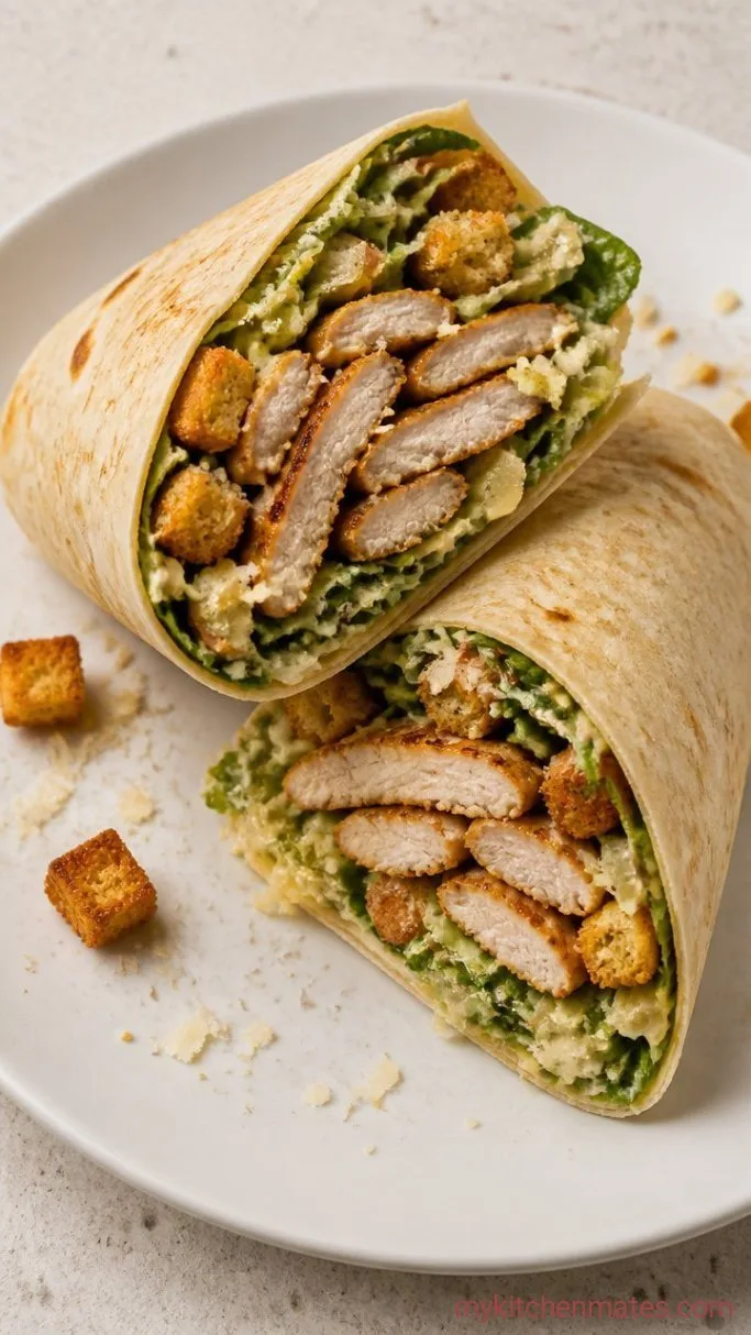 20-Minute Chicken Caesar Salad Wraps Step 5: Build the Wraps