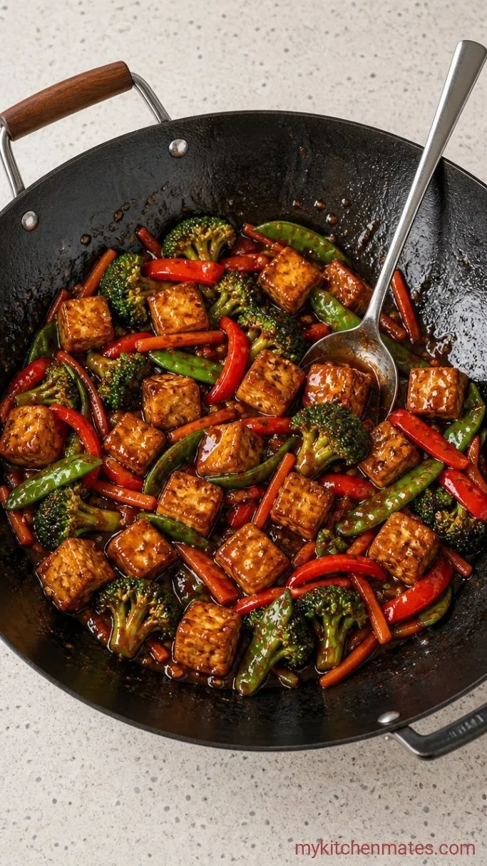 Quick Vegan Stir Fry with Crispy Tofu Step 5: Combine and Serve