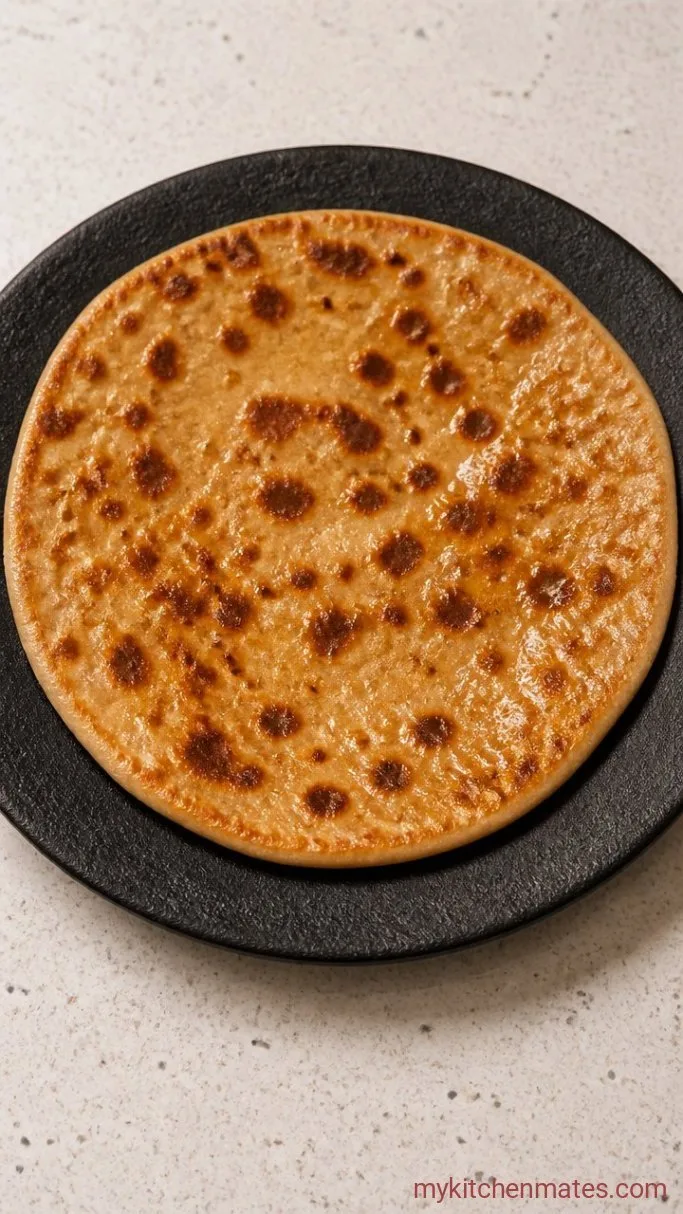 Flaky, Spiced Aloo Paratha (Indian Potato Flatbread) Step 5: Cook the Paratha with Ghee