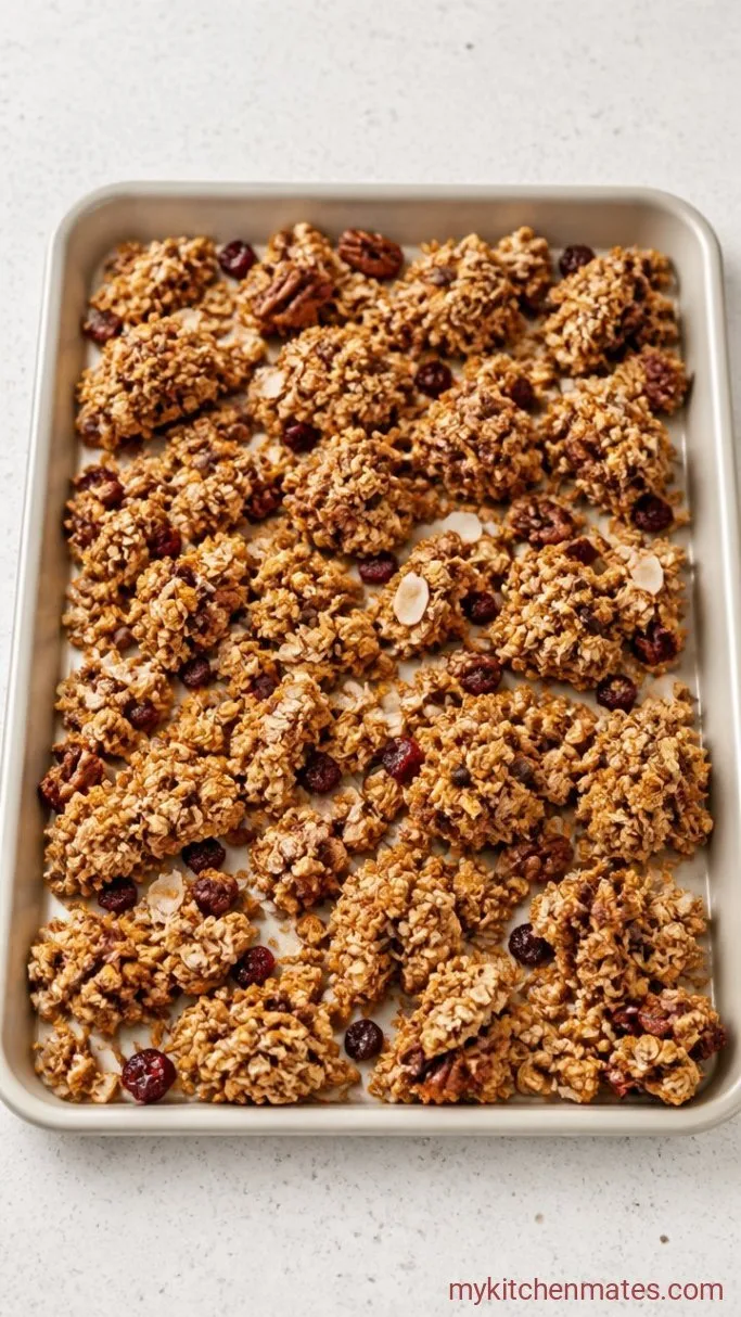 Maple Pecan Granola with Big Crunchy Clusters Step 5: Cool and Break Into Clusters