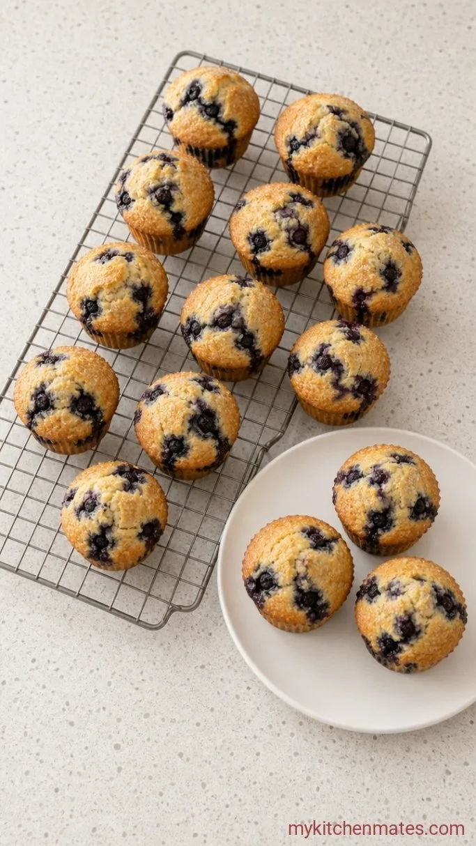 Blender Cottage Cheese Blueberry Muffins Step 5: Cool and Serve the Muffins