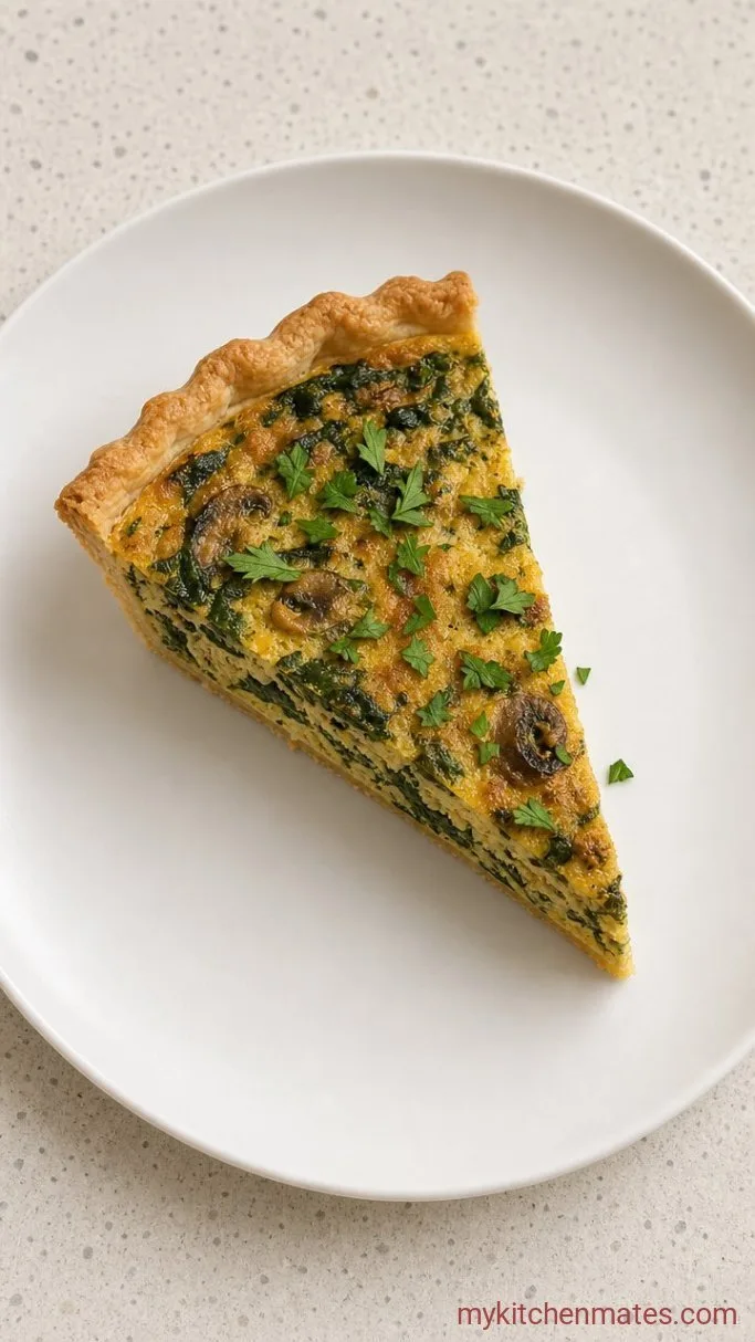 Easy Vegan Quiche That Actually Sets (No Eggs, No Dairy) Step 5: Cool and Slice the Quiche